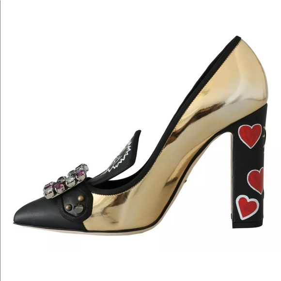 NIB Dolce & Gabbana crystal buckle appliqué heels - Picture 3 of 8